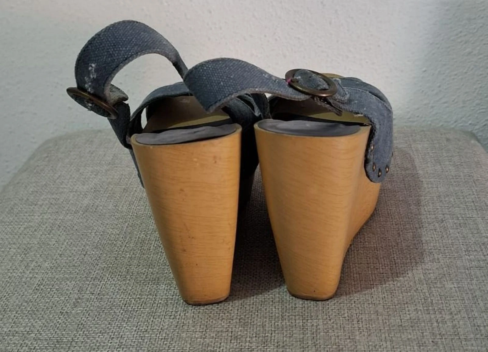 Marypaz wooden-effect wedge jeans clogs – photo 4